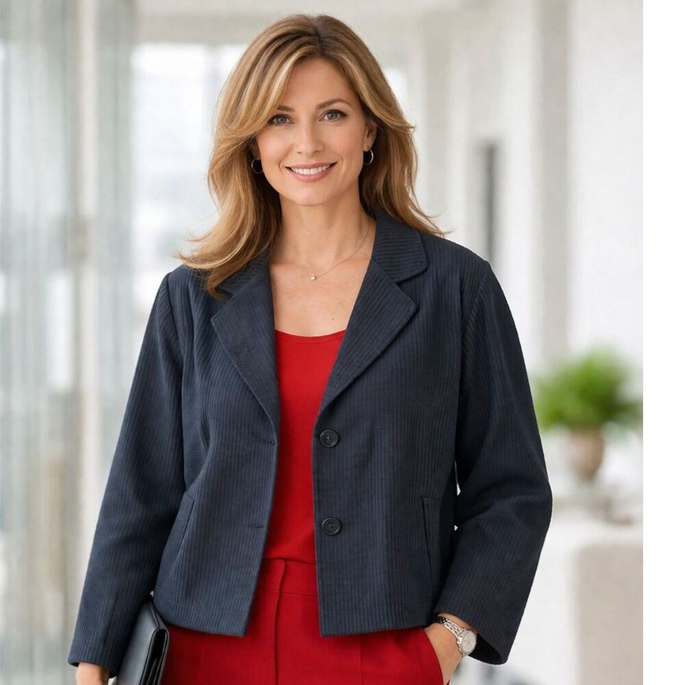 Coldwater Creek Silk/Cotton Blend Black Jacket - Size 12P